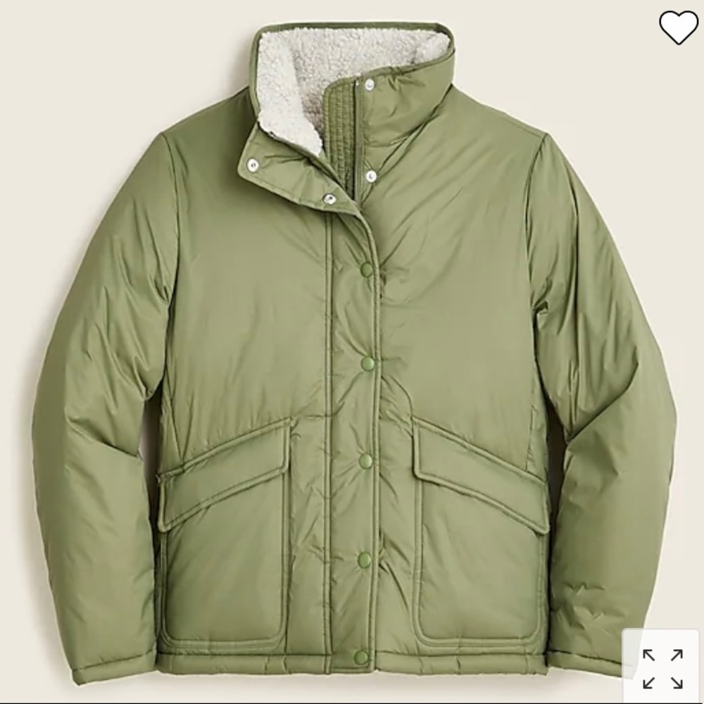J. Crew Sherpa-Lined Puffer Jacket With Primaloft